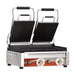 Omcan PG-CN-0711-R 10" x 18" Double Panini Grill with Top and Bottom Grooved Grill Surface