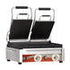 Omcan PG-CN-0711-R 10" x 18" Double Panini Grill with Top and Bottom Grooved Grill Surface