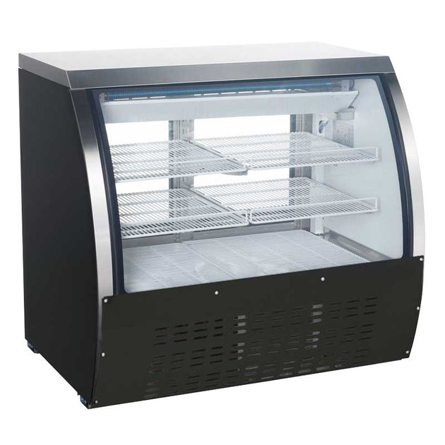 Omcan RS-CN-0120-B 47-inch Refrigerated Floor Showcase with Black Coated Steel Exterior