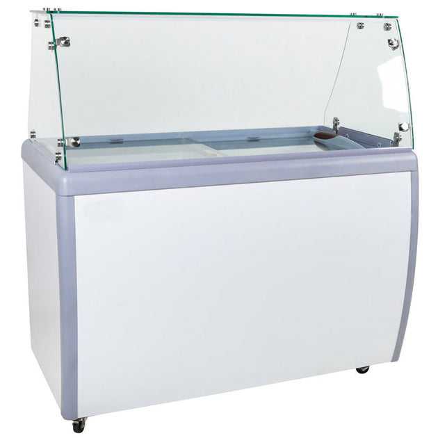 Omcan FR-CN-0360-S 50-inch Ice Cream Dipping Freezer with Flat Sneeze Guard