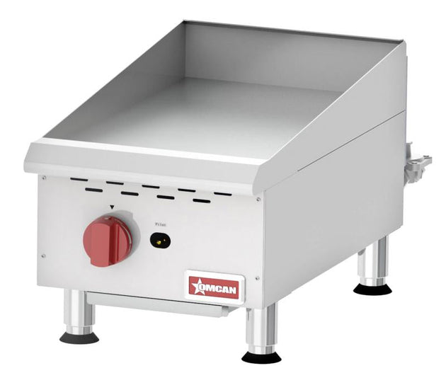 Omcan CE-CN-G15M Countertop Stainless Steel Gas Griddle With Manual Control with 1 Burner