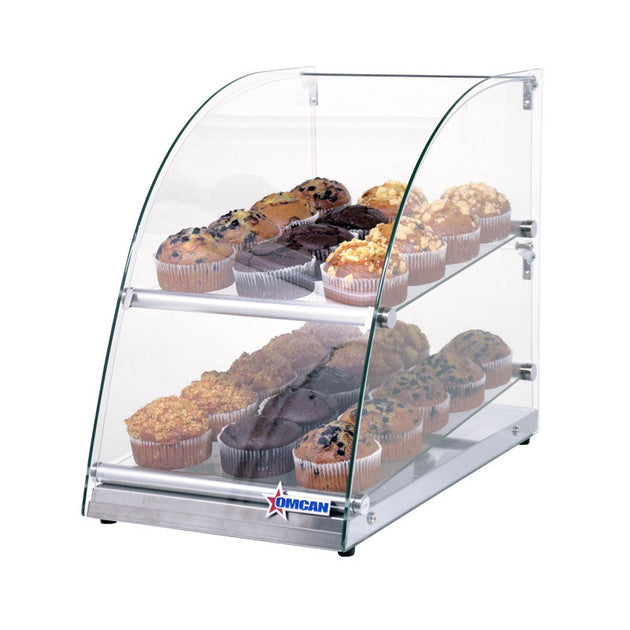 Omcan 14-inch Countertop Food Display Case with Curve Front Glass and 70 L capacity