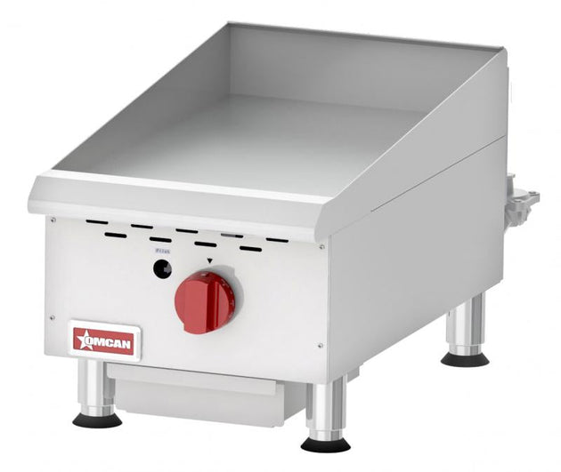 Omcan CE-CN-G15TPF Countertop Stainless Steel Gas Griddle With Thermostatic Control with 1 Burner