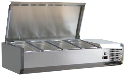 Omcan RS-CN-0004-PSS 47-inch Refrigerated Topping Rail with Stainless Steel Cover