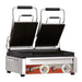 Omcan PG-CN-0711-F 10" x 18" Double Panini Grill with Top and Bottom Smooth Grill Surface