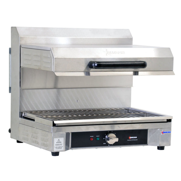 Omcan CE-CN-0580-S Stainless Steel Quartz Adjustable Salamander with 14" x 23.78" Warming Base