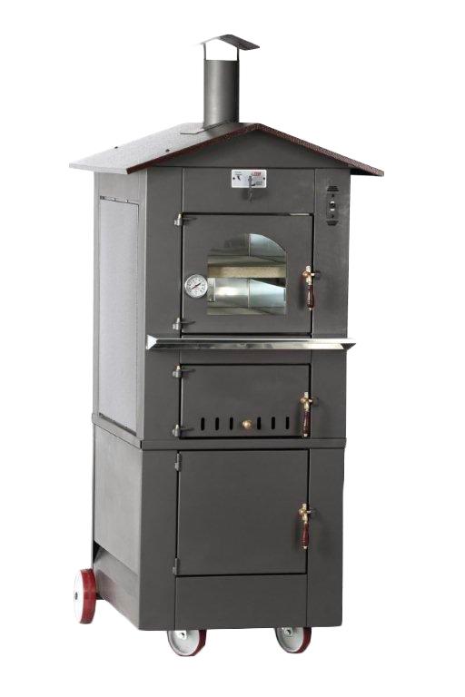 Omcan WO-IT-0435-S 28-inch Wood Burning Oven with Indirect Combustion Chamber and 17" x 24" Chamber Dimension
