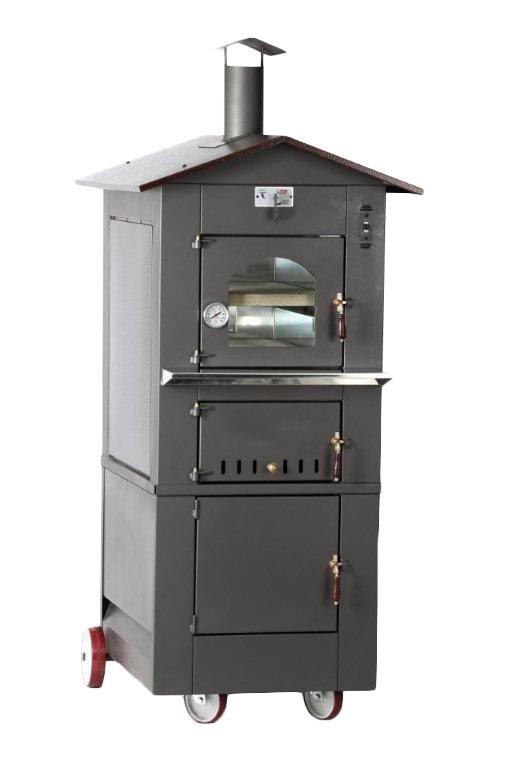 Omcan WO-IT-0435-M 28-inch Wood Burning Oven with Indirect Combustion Chamber and 17" x 31" Chamber Dimension