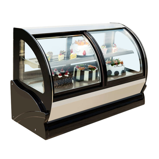 Omcan RS-CN-0140-D 36-inch Countertop Curved Glass Refrigerated Display with Dual Access and 140 L capacity