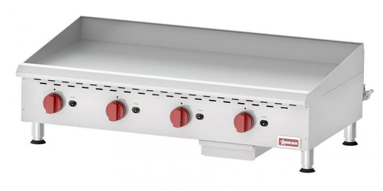 Omcan CE-CN-G48M Countertop Stainless Steel Gas Griddle With Manual Control with 4 Burners