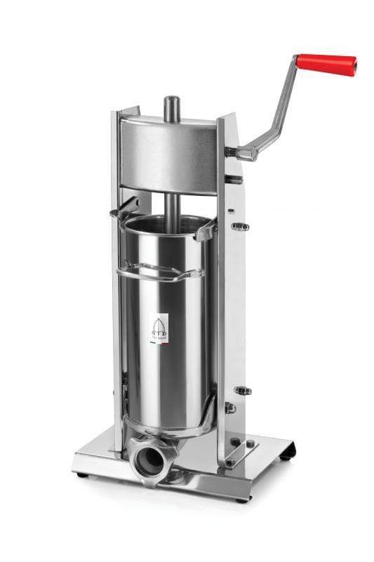 Omcan 13734 elite series all stainless steel vertical two-speed gear-driven manual sausage stuffer with 11 lb. capacity