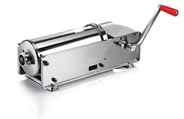 Omcan 13738 elite series all stainless steel horizontal two-speed gear-driven sausage stuffer with 15 lb. capacity