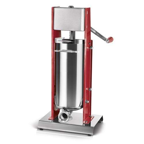 Omcan 38000 elite series vertical two-speed gear-driven manual sausage stuffer with 15 lb. capacity