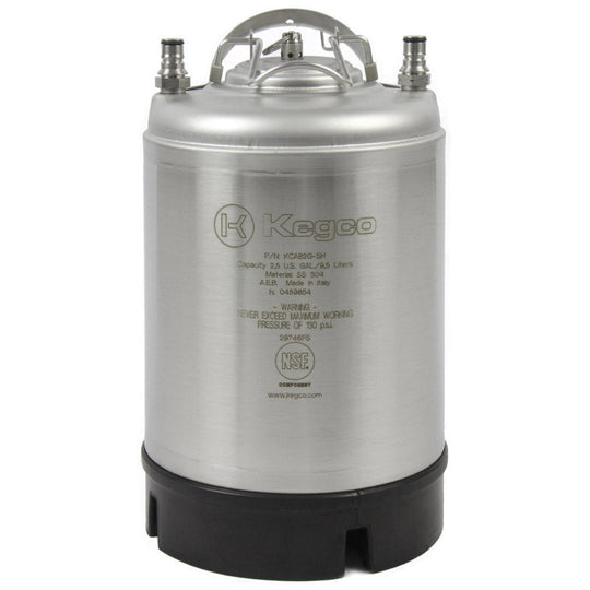 Kegco NSF Approved 2.5 Gallon Ball Lock Keg with Strap Handle