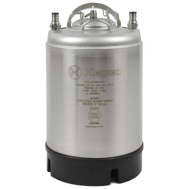 Kegco NSF Approved 2.5 Gallon Ball Lock Keg with Strap Handle