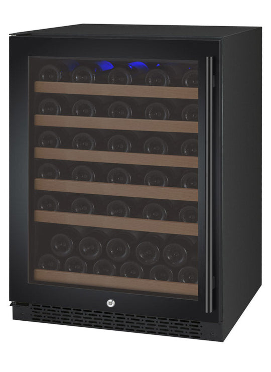 Allavino 24" Wide FlexCount II Tru-Vino 56 Bottle Single Zone Black Left Hinge Wine Refrigerator - VSWR56-1BL20