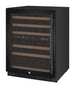 Allavino 24" Wide FlexCount II Tru-Vino 56 Bottle Dual Zone Black Left Hinge Wine Refrigerator - VSWR56-2BL20